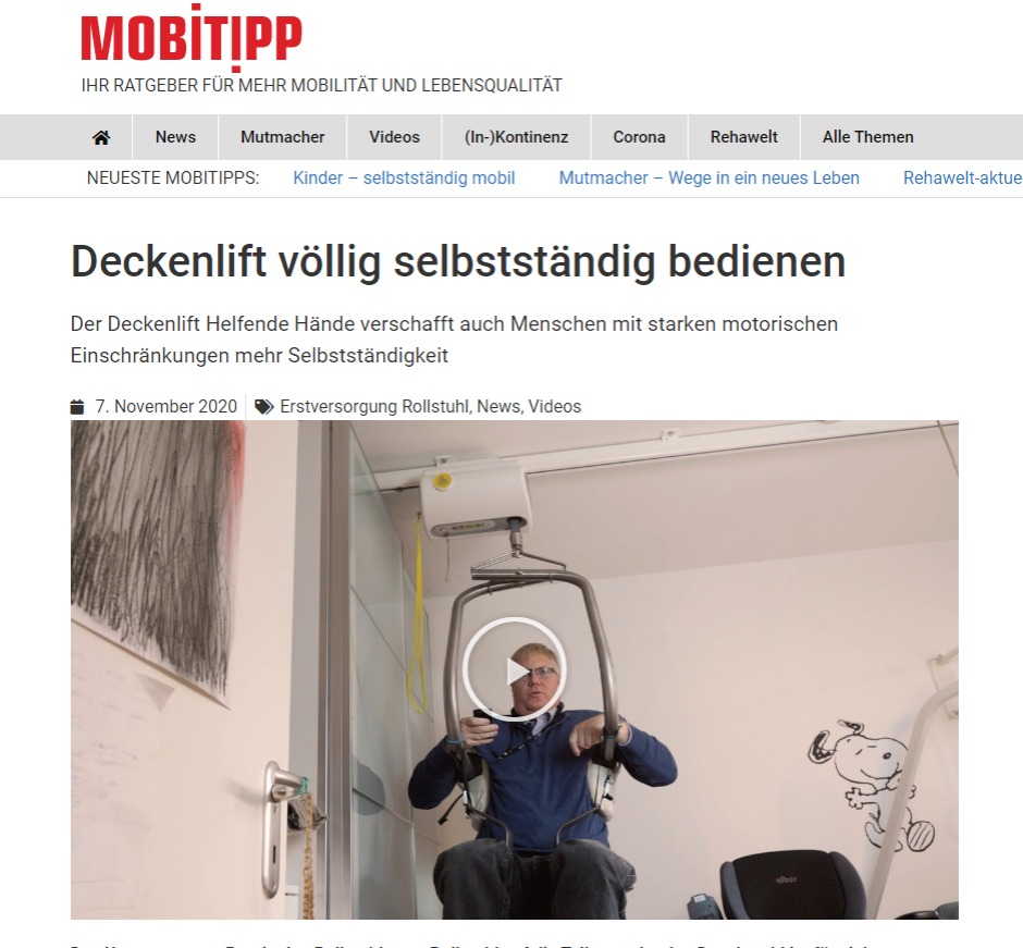 Interview mit Nutzer des Hebebügels bei Mobitipp